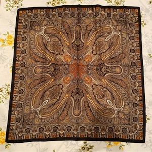 Echo Elegant Chocolate Brown Patterned Scarf